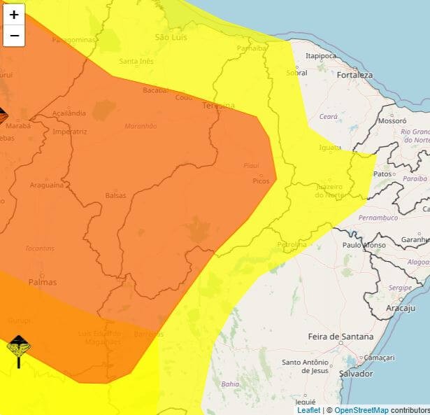 Imagem relacionada aos alertas do INMET